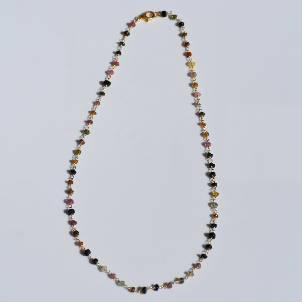 Dainty Gold Tourmaline Necklace