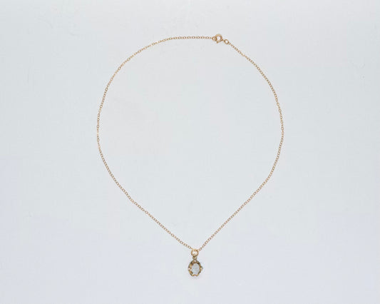 Opal Zirconia Gold Chain Necklace