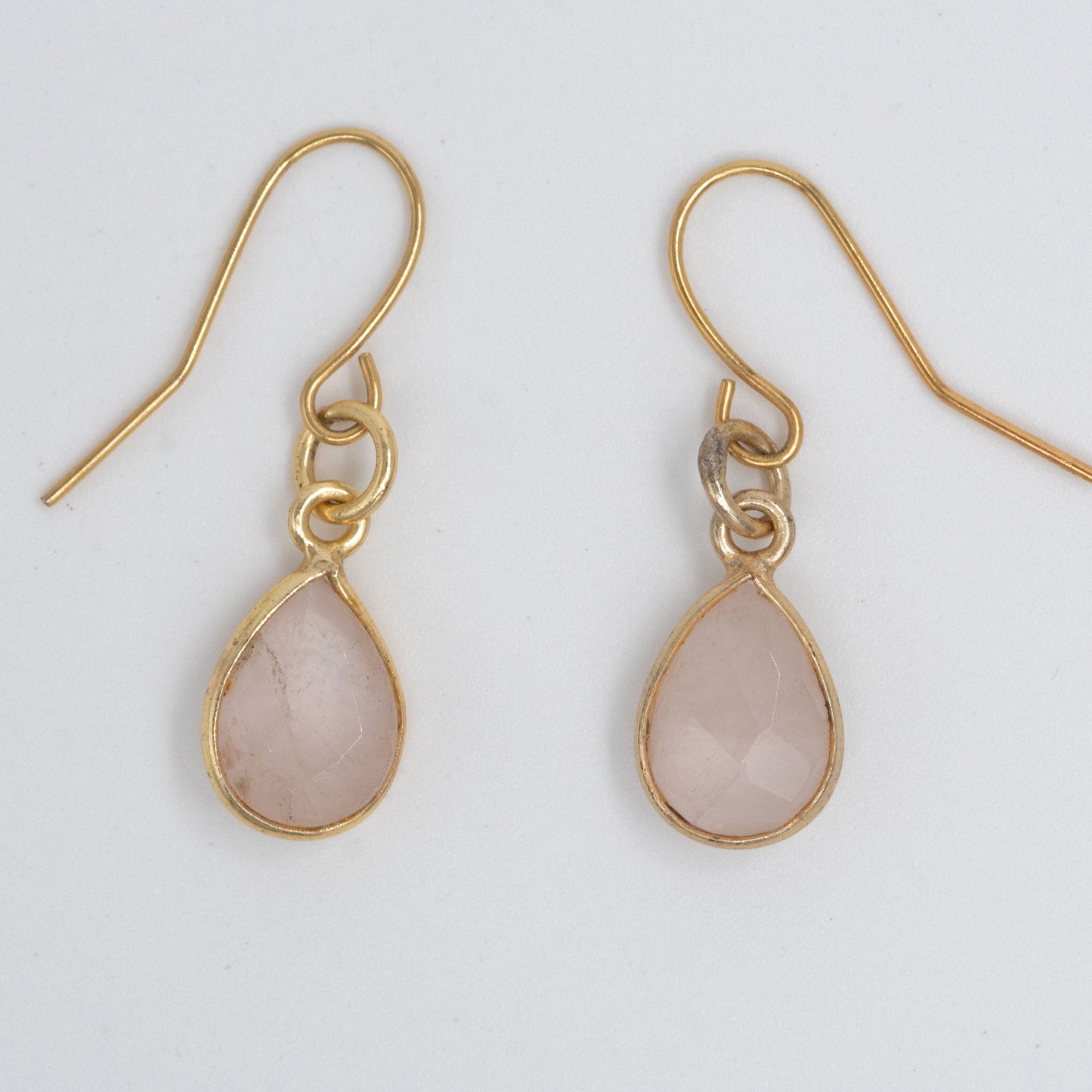 Rose Quartz Gold Earrings