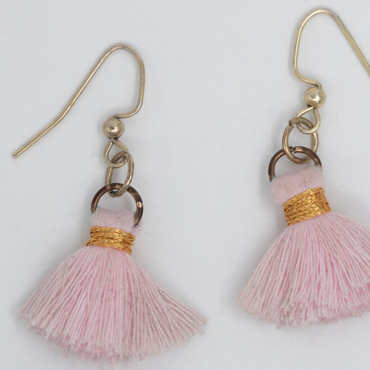 Pink Tassel Earrings