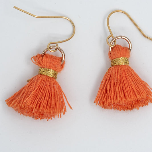 Orange Tassel Earrings