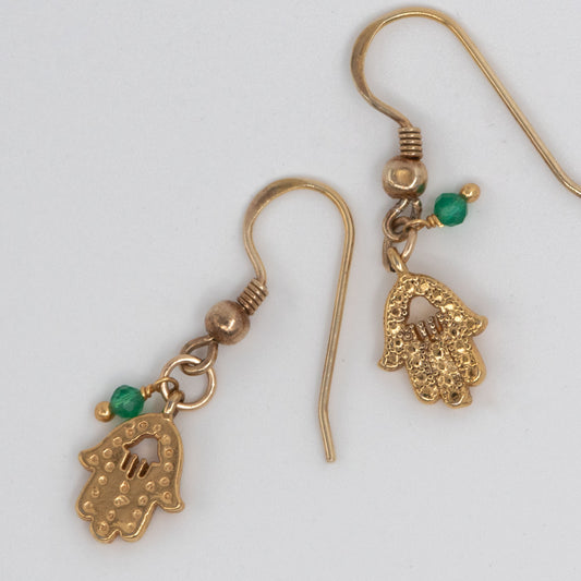 Gold Dainty Hamsa Hand Earrings