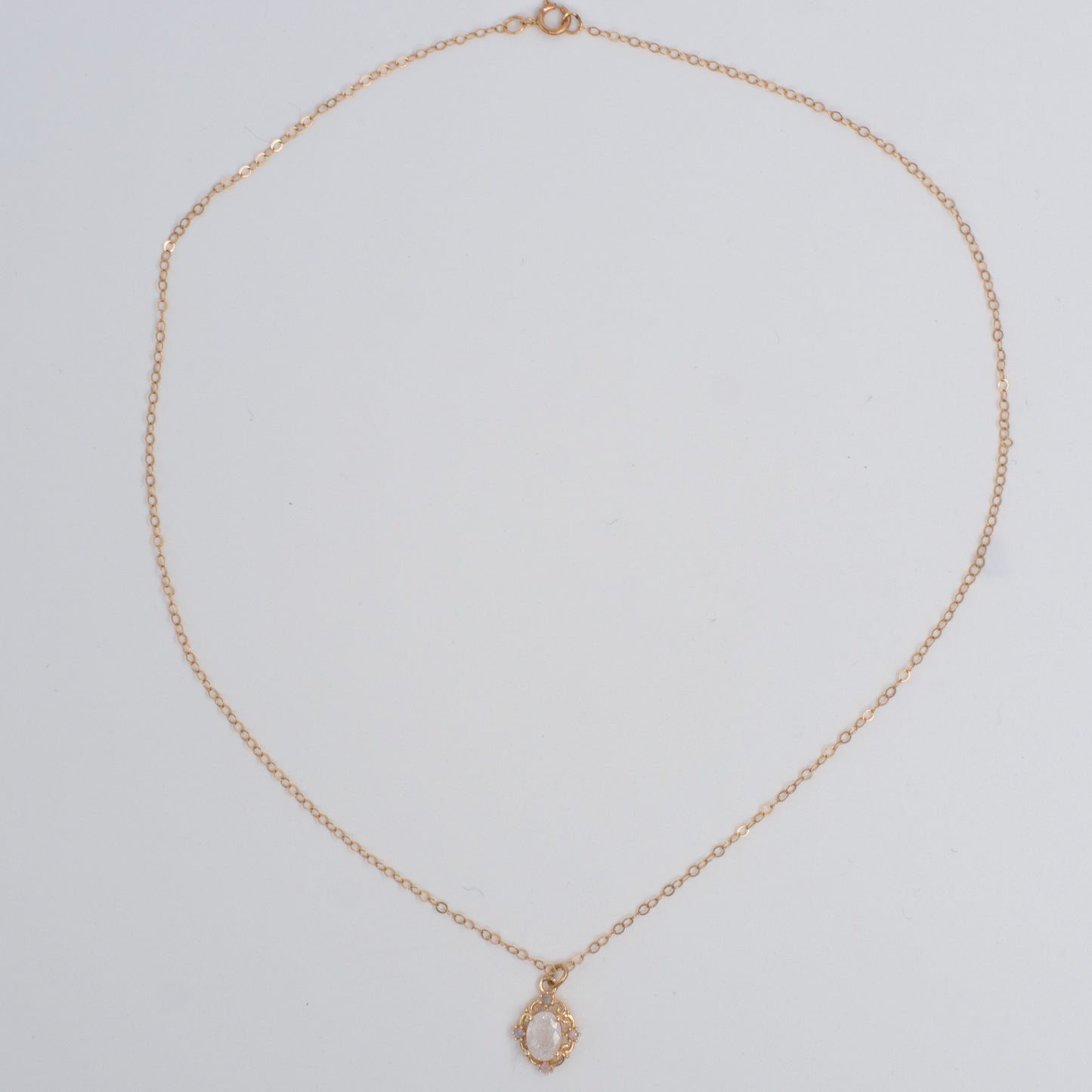 Opal Zirconia Gold Chain Necklace