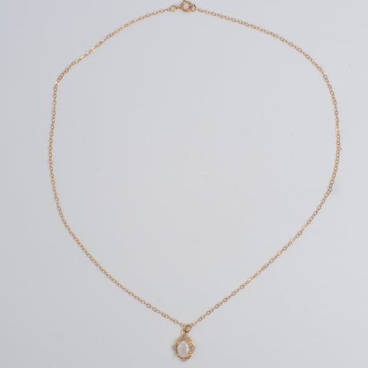 Opal Zirconia Gold Chain Necklace