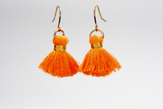 Orange Tassel Earrings