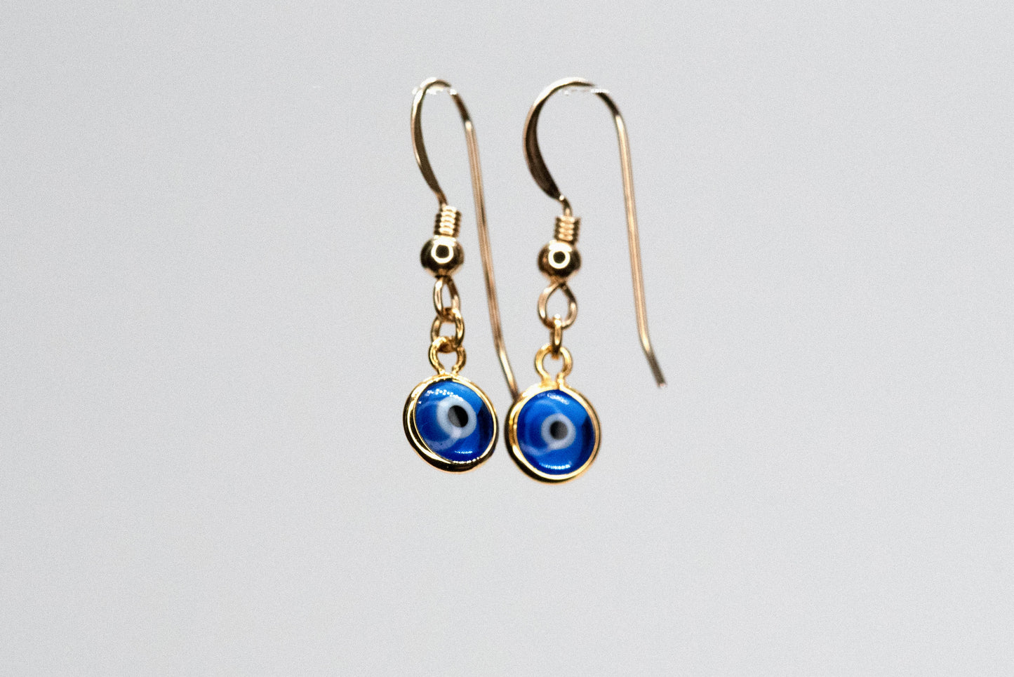 Navy Evil Eye Earrings