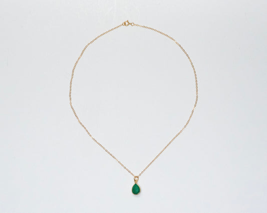 Green Onyx Gold Necklace