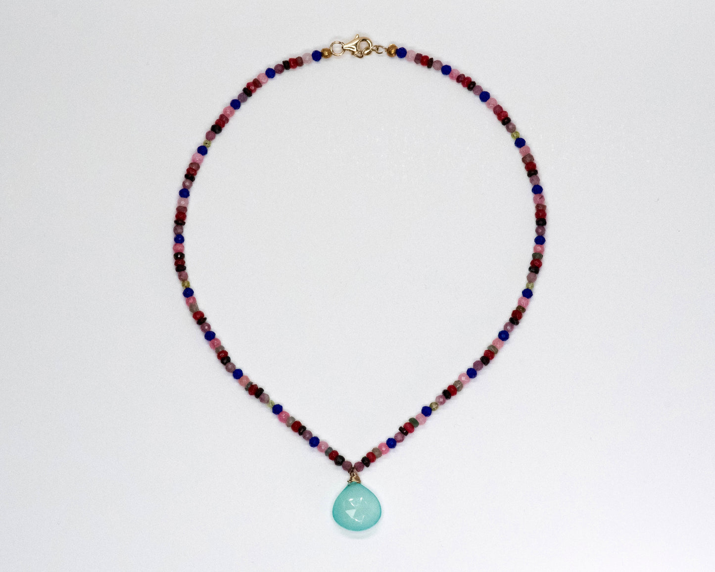 Crystal Necklace with Amazonite Pendant