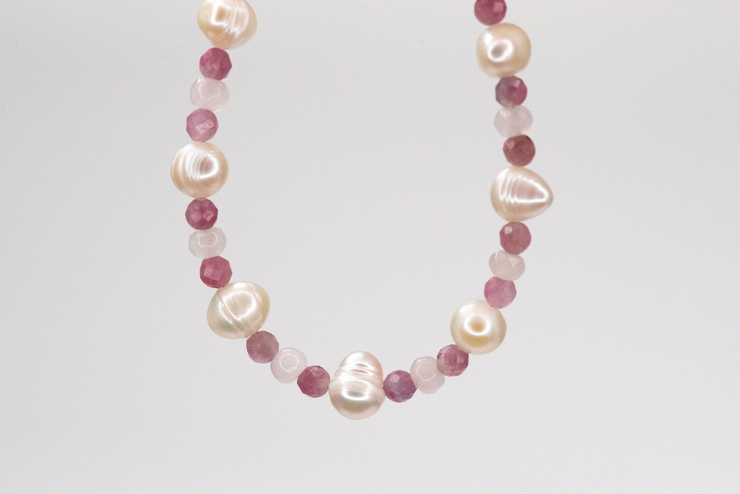 Pink Tourmaline Pearl Bracelet