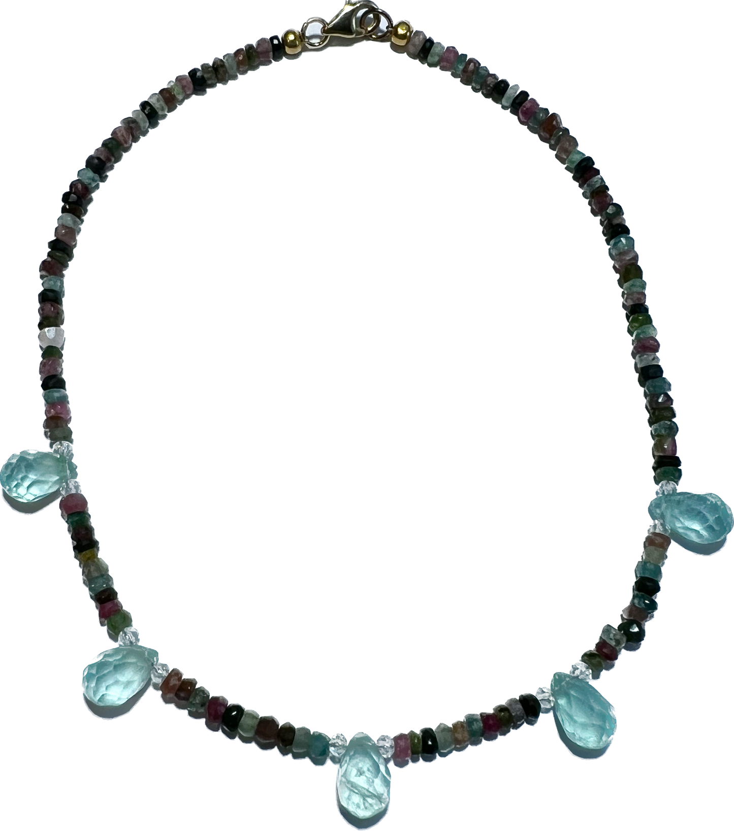 Tourmaline Necklace with Aquamarine Crystals