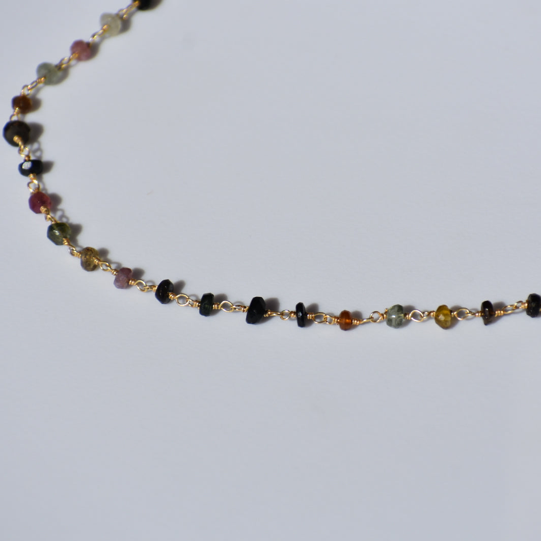 Dainty Gold Tourmaline Necklace